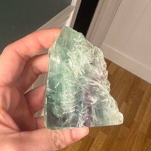 Green and Purple Fluorite Cut base